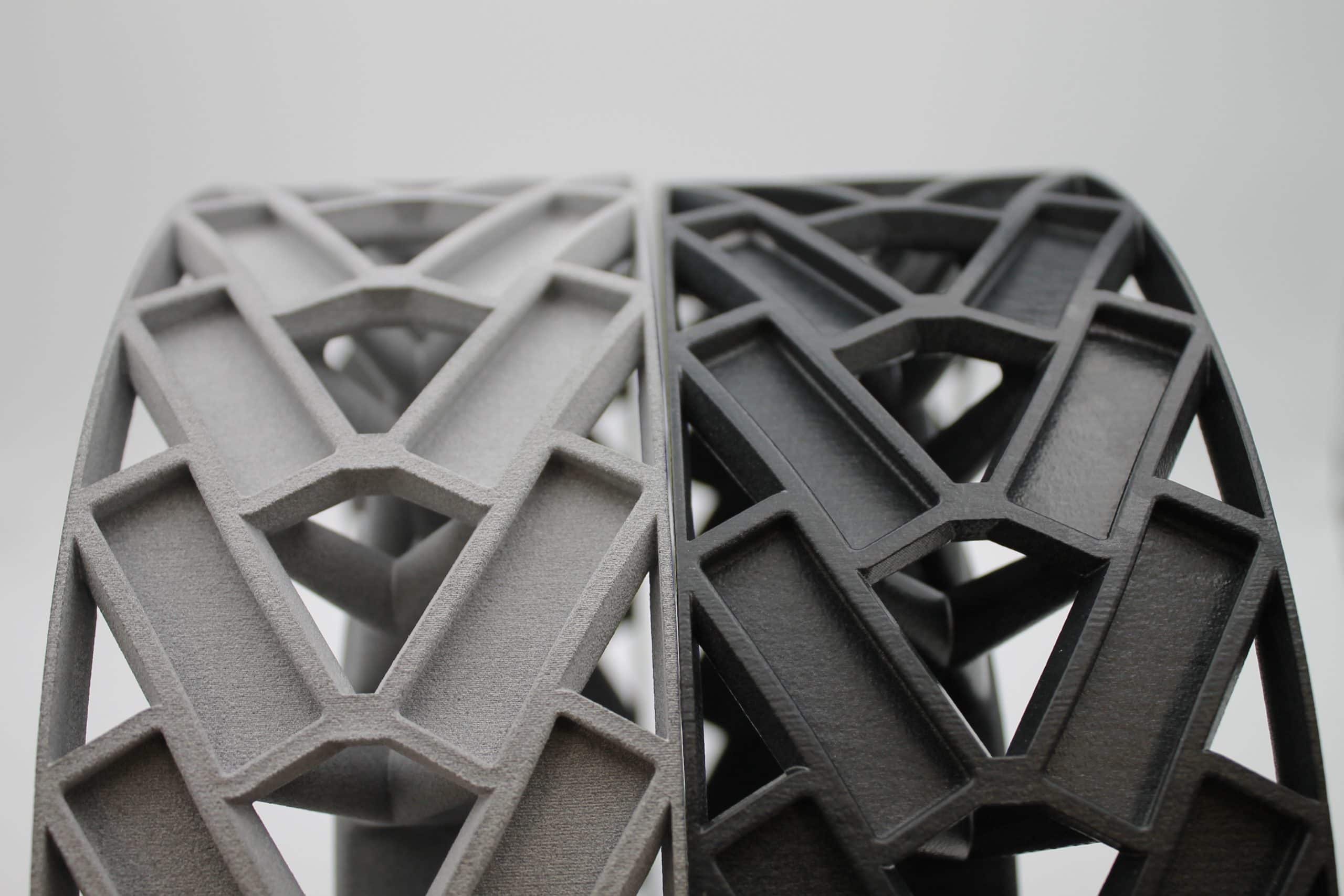 MJF Parts Before and After Post Processing